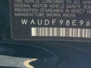 VIN prefix WAUDF98E96A2