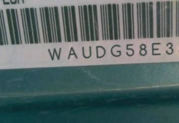 VIN prefix WAUDG58E35A4