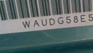 VIN prefix WAUDG58E55A4