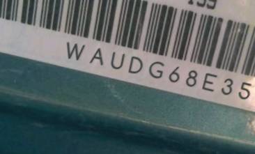 VIN prefix WAUDG68E35A4