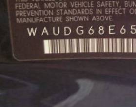 VIN prefix WAUDG68E65A4