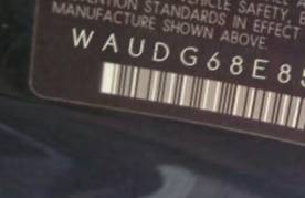 VIN prefix WAUDG68E85A4