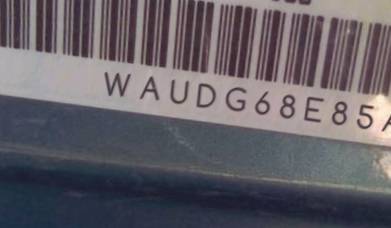 VIN prefix WAUDG68E85A5