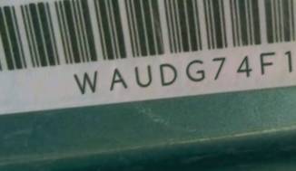 VIN prefix WAUDG74F15N1