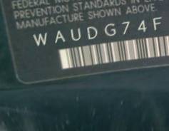 VIN prefix WAUDG74F16N0