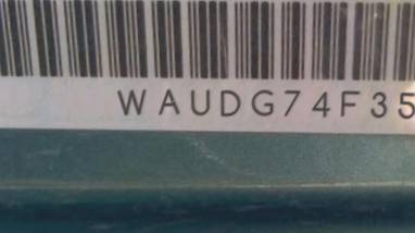 VIN prefix WAUDG74F35N0