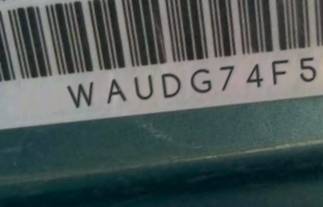 VIN prefix WAUDG74F56N0