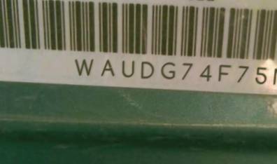 VIN prefix WAUDG74F75N1
