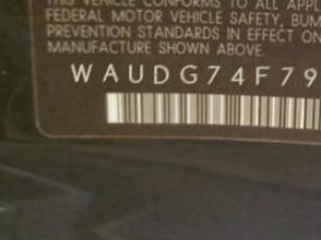 VIN prefix WAUDG74F79N0