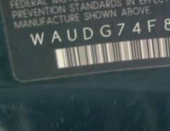 VIN prefix WAUDG74F85N0