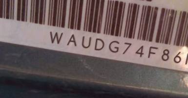 VIN prefix WAUDG74F86N0