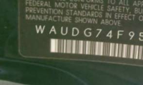 VIN prefix WAUDG74F95N1