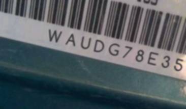 VIN prefix WAUDG78E35A5