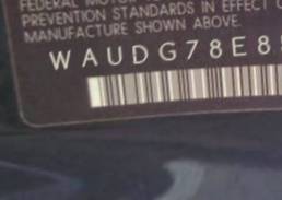 VIN prefix WAUDG78E85A5