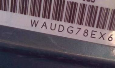 VIN prefix WAUDG78EX6A0