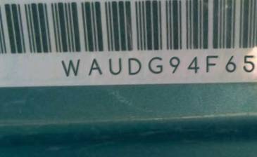 VIN prefix WAUDG94F65N1