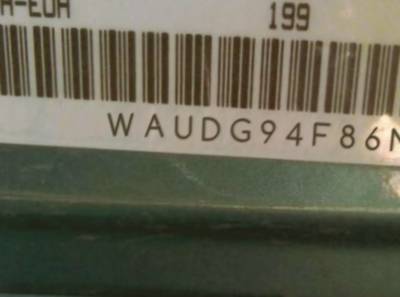 VIN prefix WAUDG94F86N0