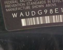 VIN prefix WAUDG98E15A5