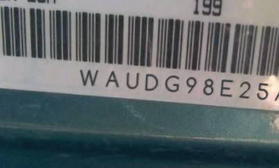 VIN prefix WAUDG98E25A5