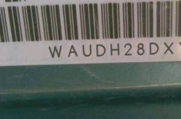 VIN prefix WAUDH28DXYA1