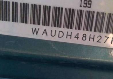 VIN prefix WAUDH48H27K0