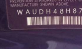 VIN prefix WAUDH48H87K0