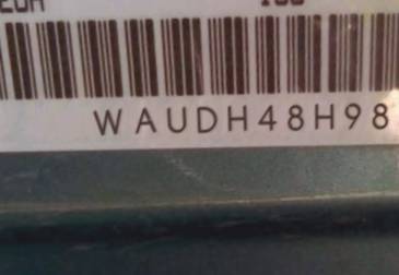 VIN prefix WAUDH48H98K0