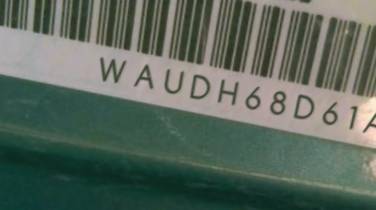 VIN prefix WAUDH68D61A0