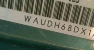 VIN prefix WAUDH68DX1A1