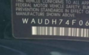 VIN prefix WAUDH74F06N1