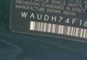 VIN prefix WAUDH74F16N1
