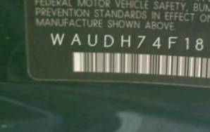 VIN prefix WAUDH74F18N0