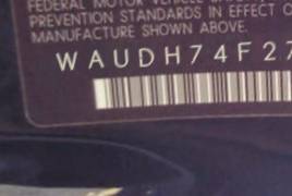 VIN prefix WAUDH74F27N0