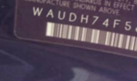 VIN prefix WAUDH74F56N0