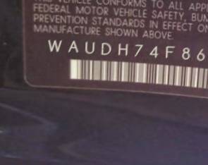 VIN prefix WAUDH74F86N1