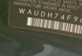 VIN prefix WAUDH74F96N1