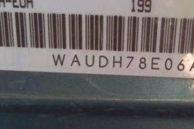 VIN prefix WAUDH78E06A1