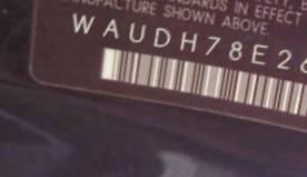 VIN prefix WAUDH78E26A1