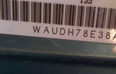 VIN prefix WAUDH78E38A0
