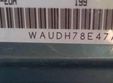 VIN prefix WAUDH78E47A0