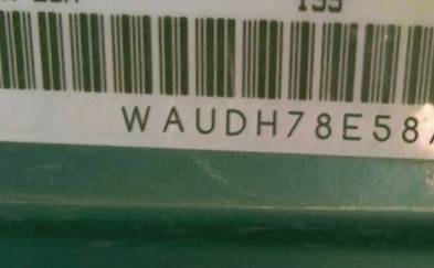 VIN prefix WAUDH78E58A0