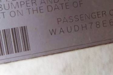 VIN prefix WAUDH78E67A2
