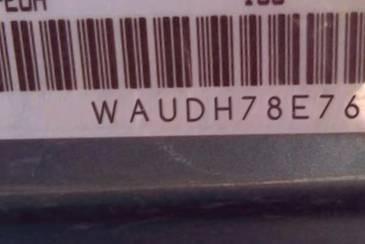 VIN prefix WAUDH78E76A2