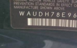 VIN prefix WAUDH78E96A2