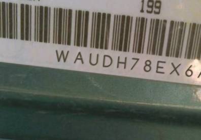 VIN prefix WAUDH78EX6A1