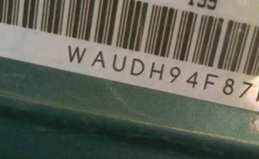 VIN prefix WAUDH94F87N0
