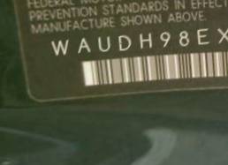 VIN prefix WAUDH98EX8A1