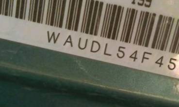 VIN prefix WAUDL54F45N2