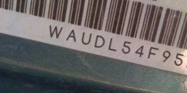 VIN prefix WAUDL54F95N0