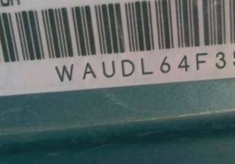 VIN prefix WAUDL64F35N0